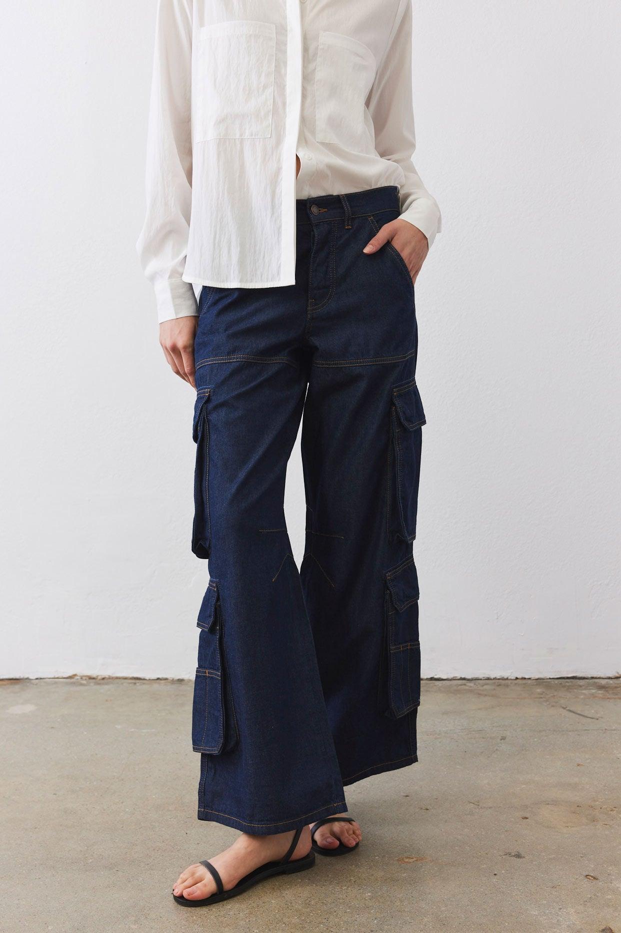 The Off Duty Light Denim Cargo Pants Product Image