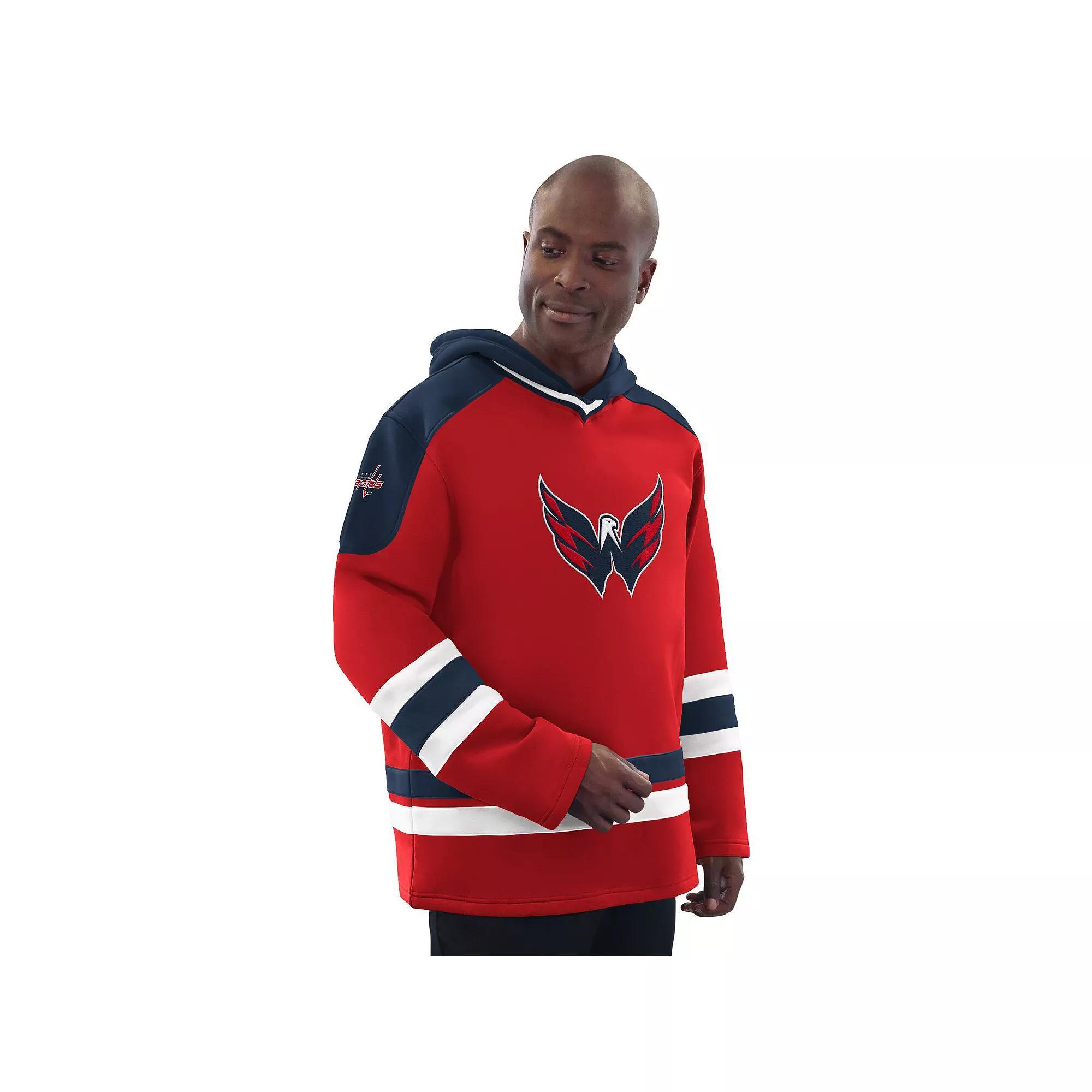 Men's Starter Red/Black Detroit Red Wings Hockey Pullover Hoodie, Size: 2XL Product Image