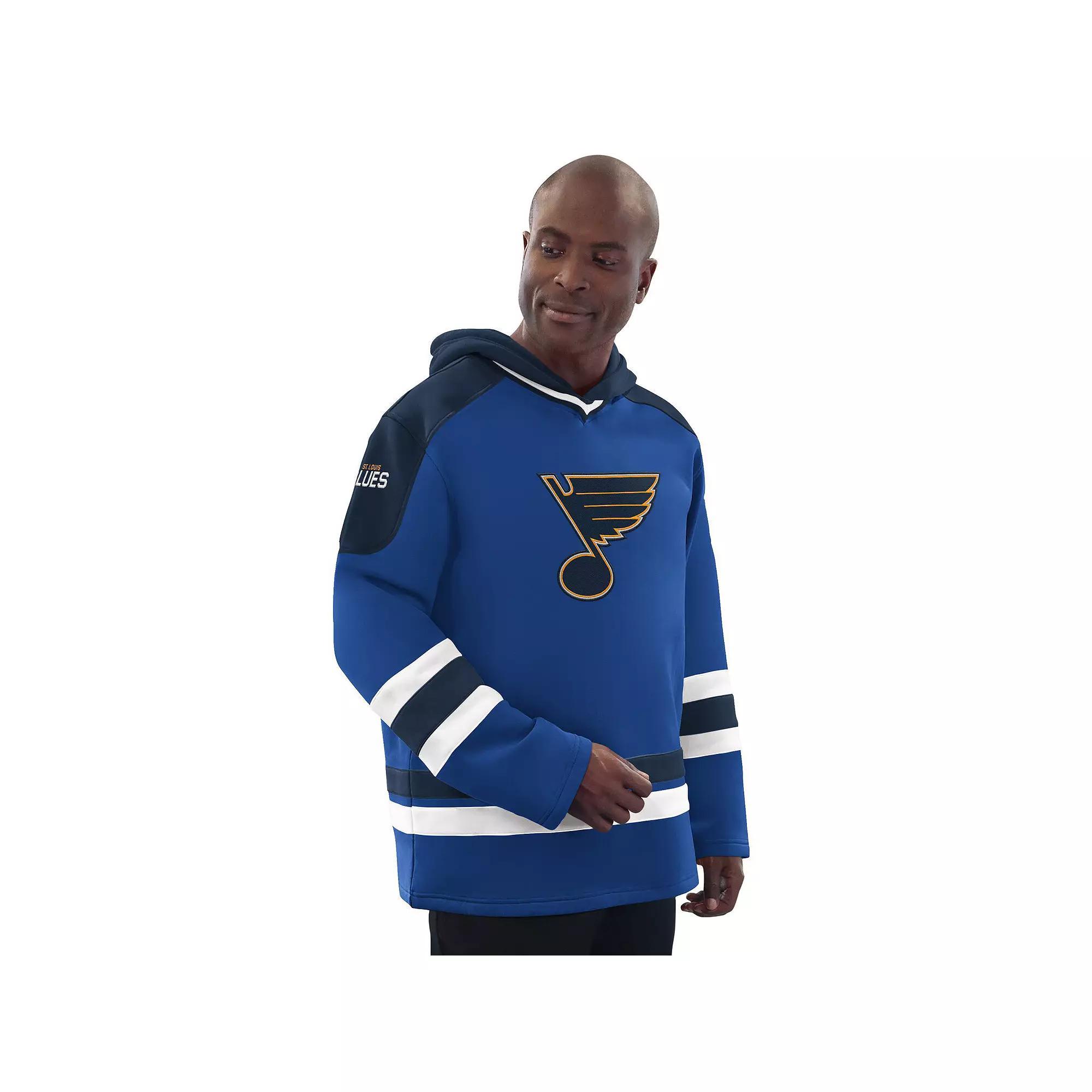 Men's Starter Blue/Navy St. Louis Blues Hockey Pullover Hoodie, Size: XL Product Image