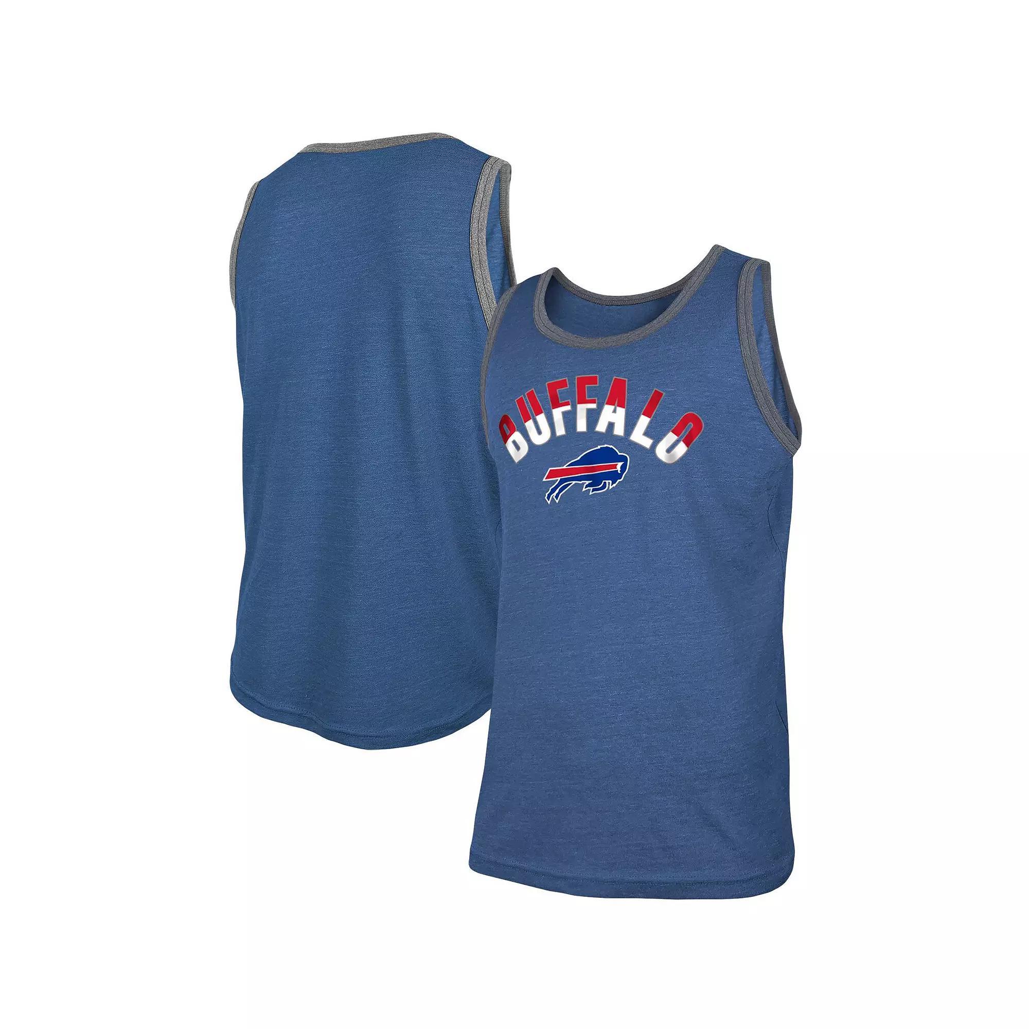 Men's New Era Heathered Royal Buffalo Bills Ringer Tri-Blend Tank Top, Size: Small, Blue Product Image