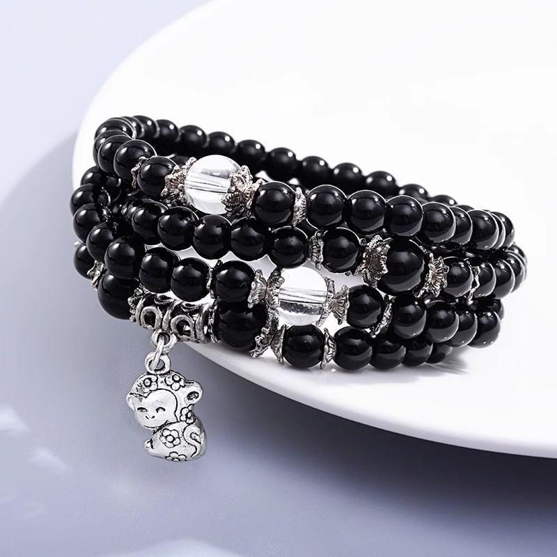 Chinese Zodiac Pendant Beaded Layered Bracelet Product Image