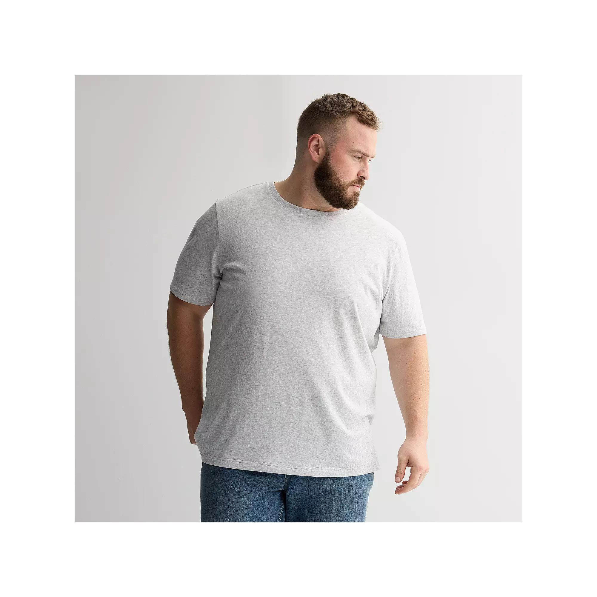 Big & Tall Sonoma Goods For Life® Short Sleeve Crewneck T-Shirt, Men's, Size: Medium Tall, Grey Grey Product Image