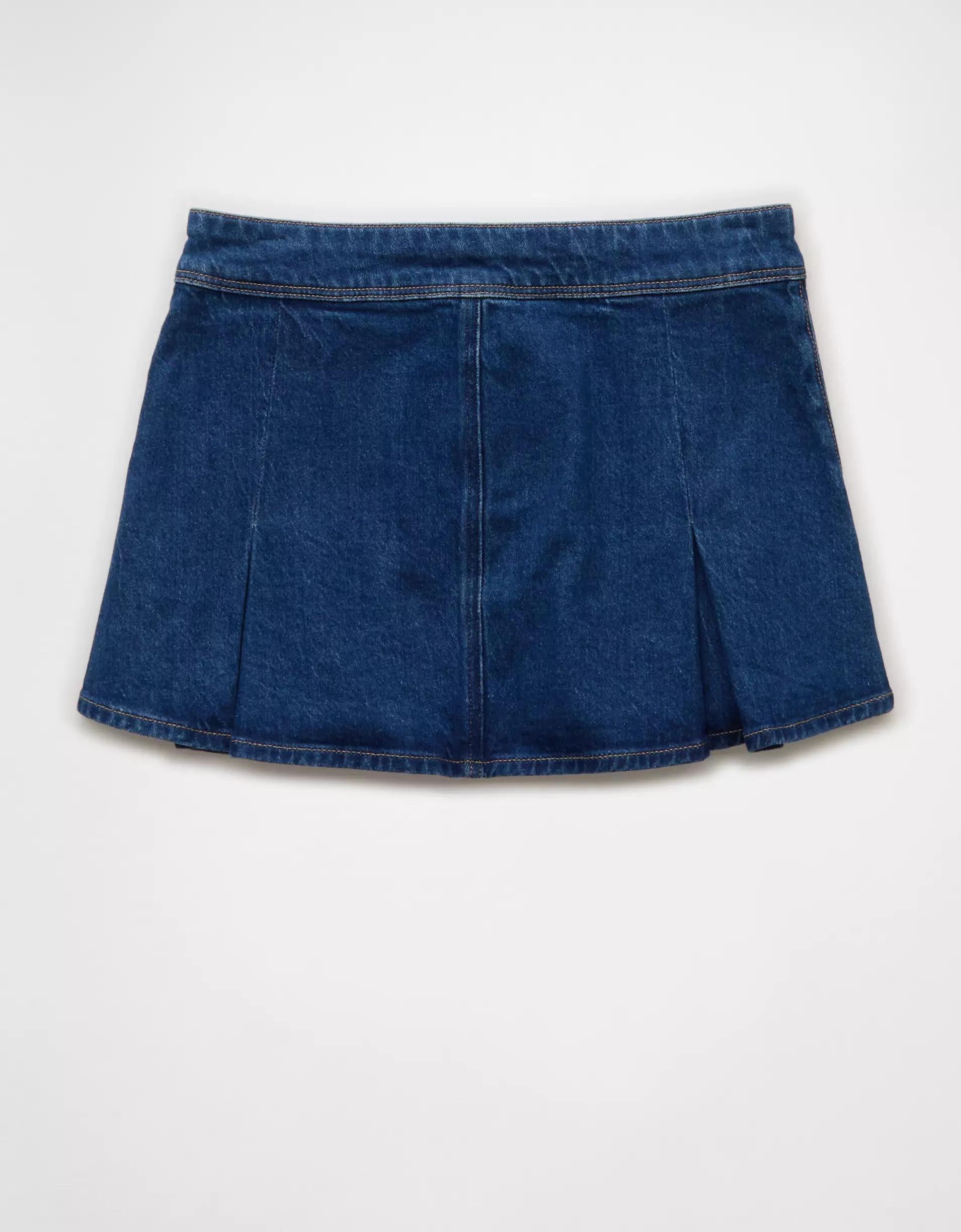 AE Stretch Low-Rise A-Line Pleated Mini Skirt Product Image