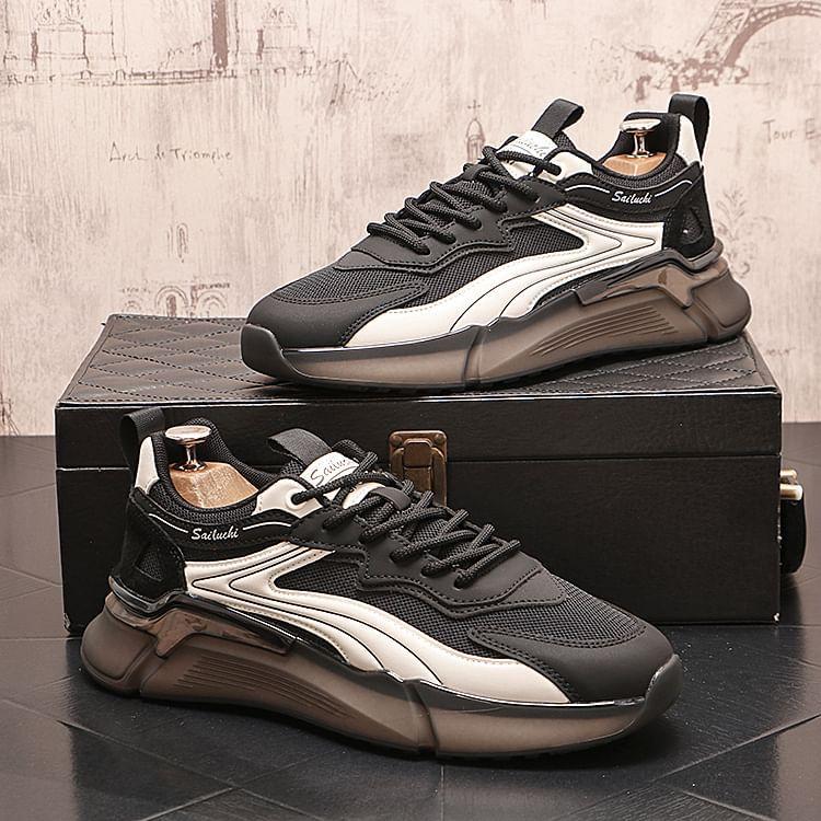 Platform Panel Mesh Sneakers Product Image