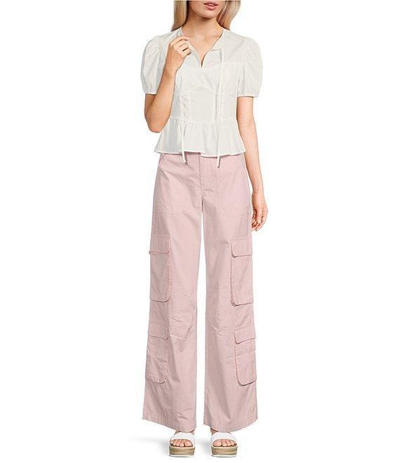GB Woven Peplum Poplin Top Product Image