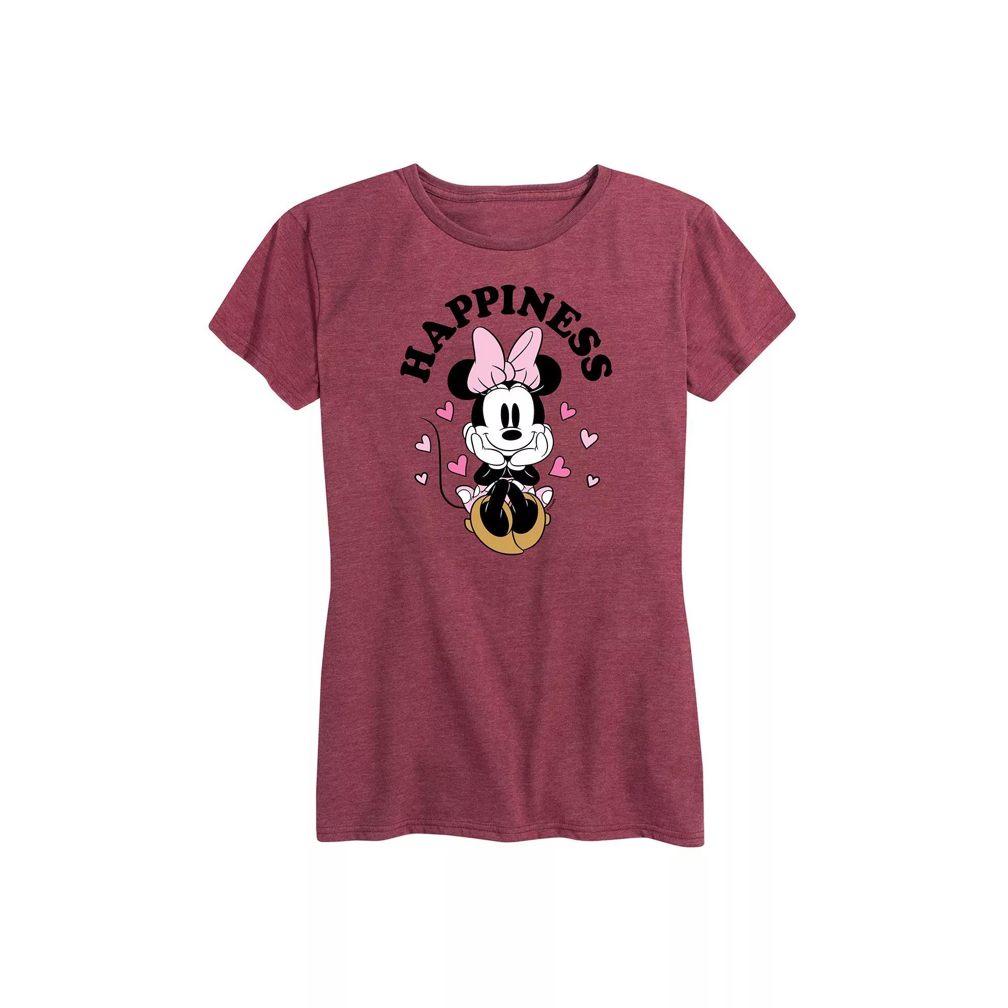 Disney's Minnie Mouse Women's Happiness Graphic Tee, Size: Small, Grey Gray Product Image