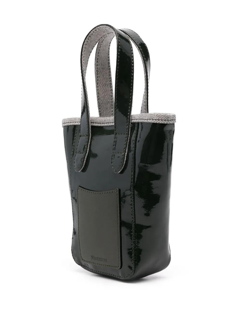 JW ANDERSON Mini Belt Coated-denim Tote Bag In Black Product Image