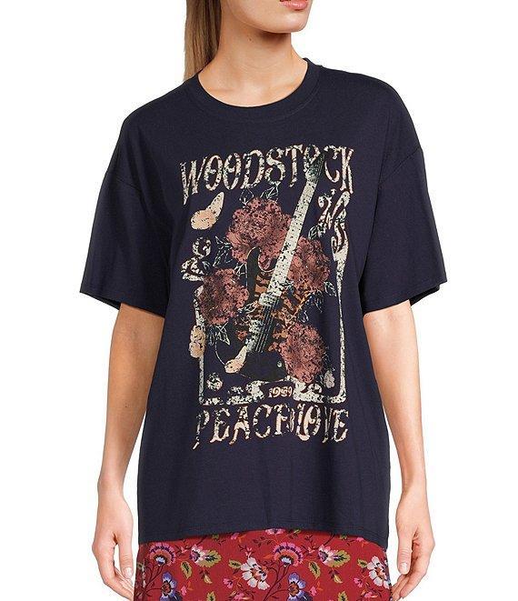 C&V Chelsea & Violet Oversized Woodstock Graphic T-Shirt Product Image