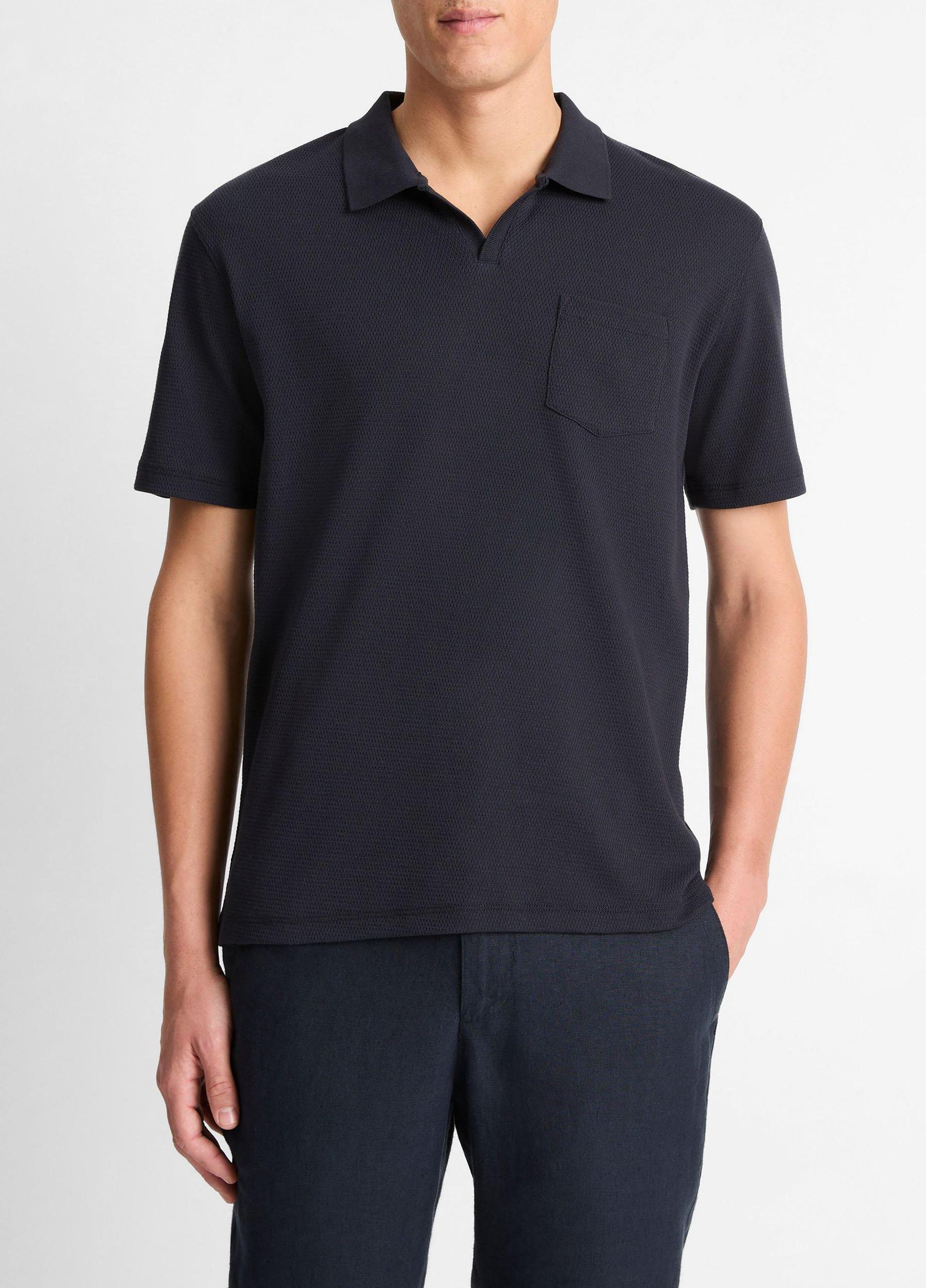 Mens Cotton-Blend Johnny-Collar Polo Shirt Vince Product Image