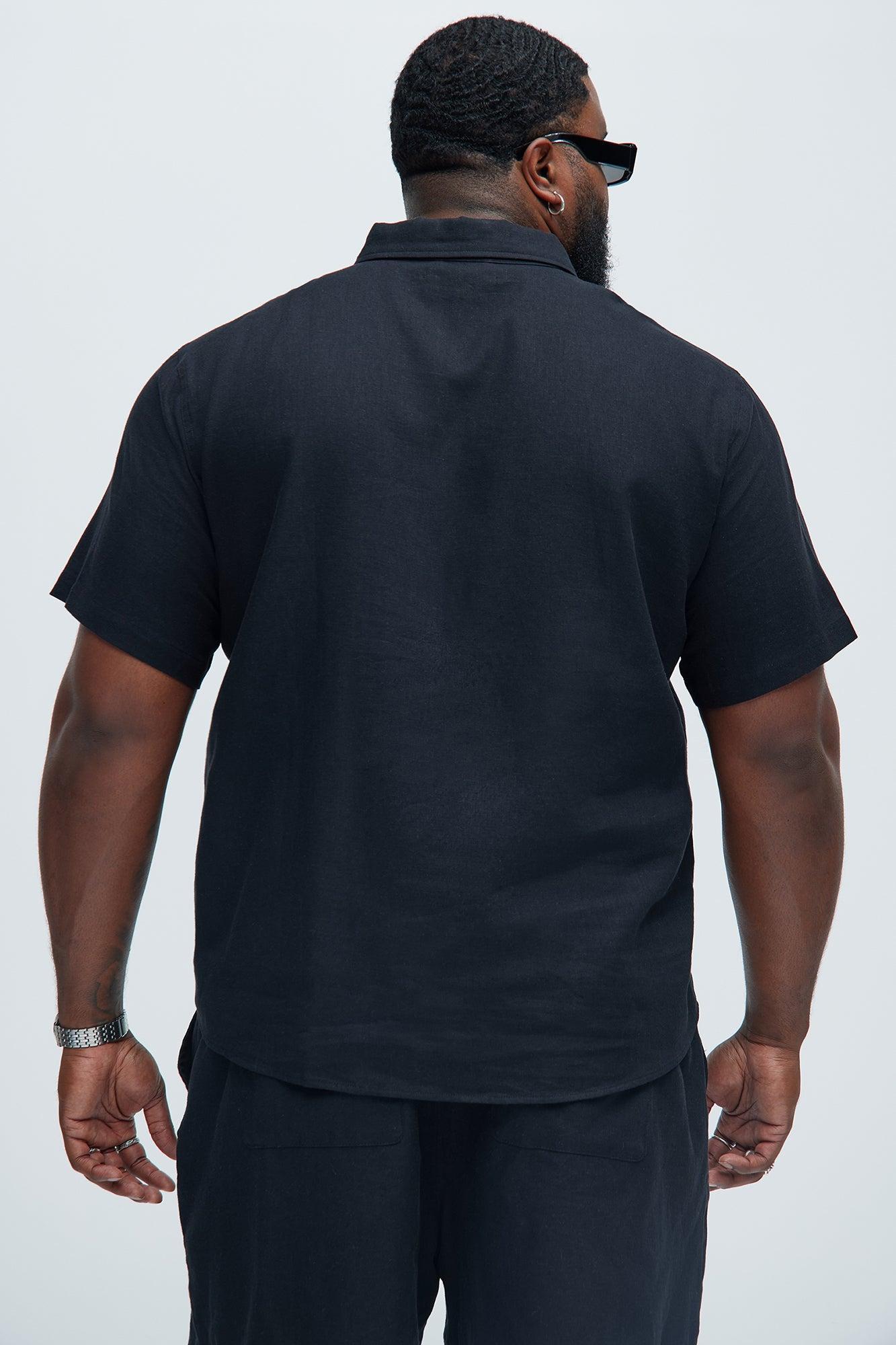 Bahamas Linen Classic Button Up Shirt - Black Product Image