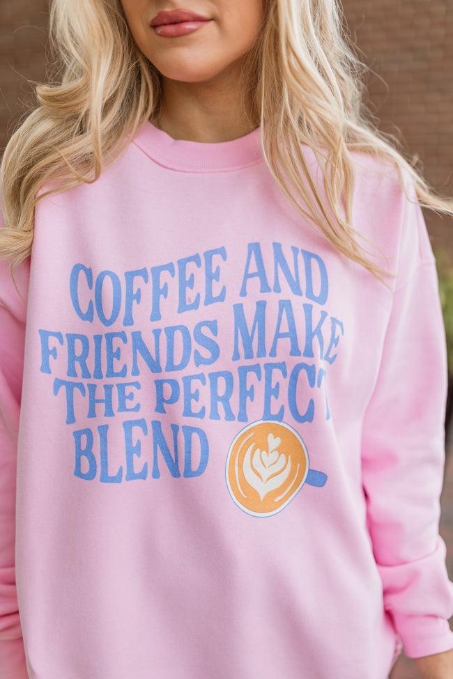 Coffee And Friends Light Pink Graphic Sweatshirt Product Image