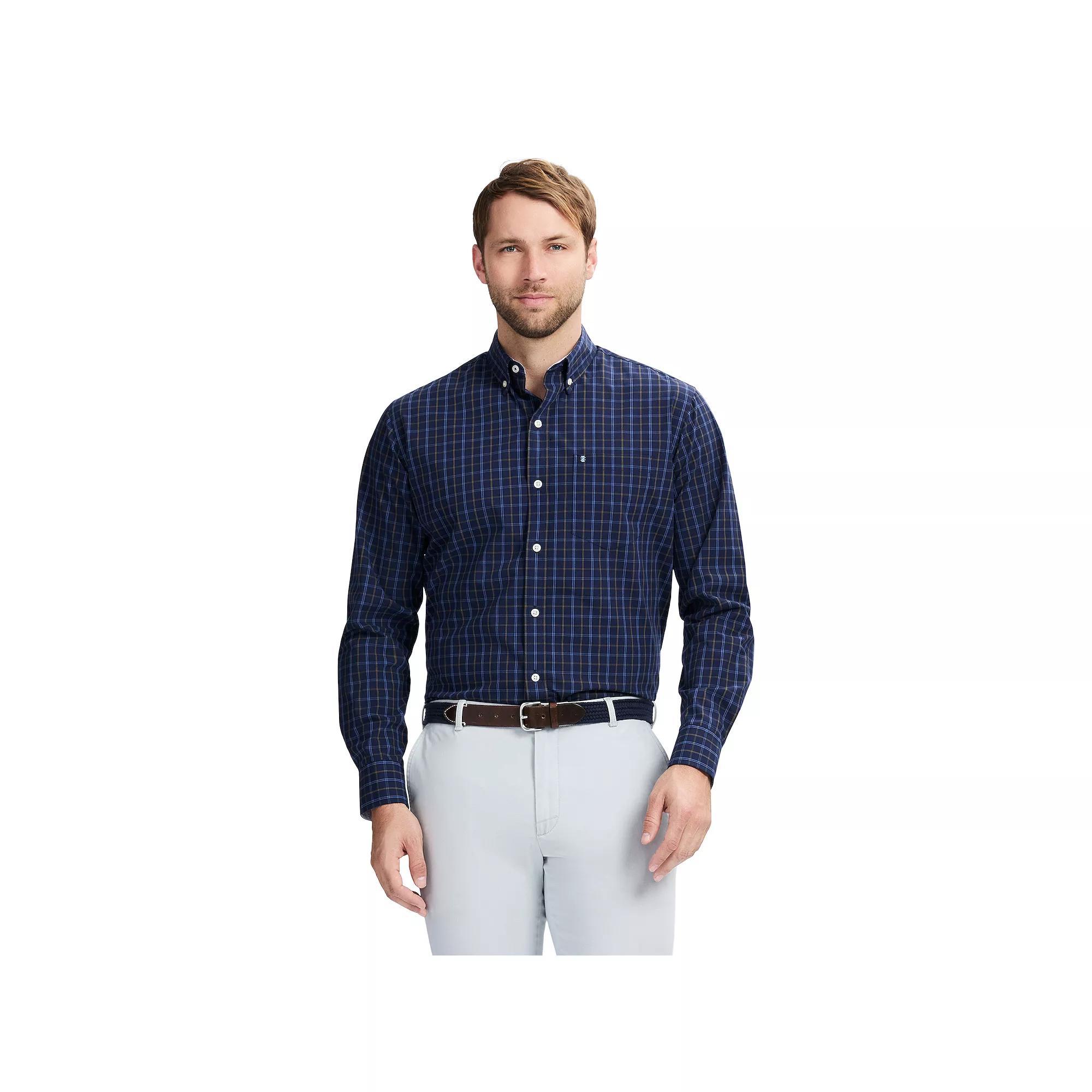 Men's IZOD Performance Comfort Long Sleeve Button Down Shirt, Size: Small, Grey Product Image