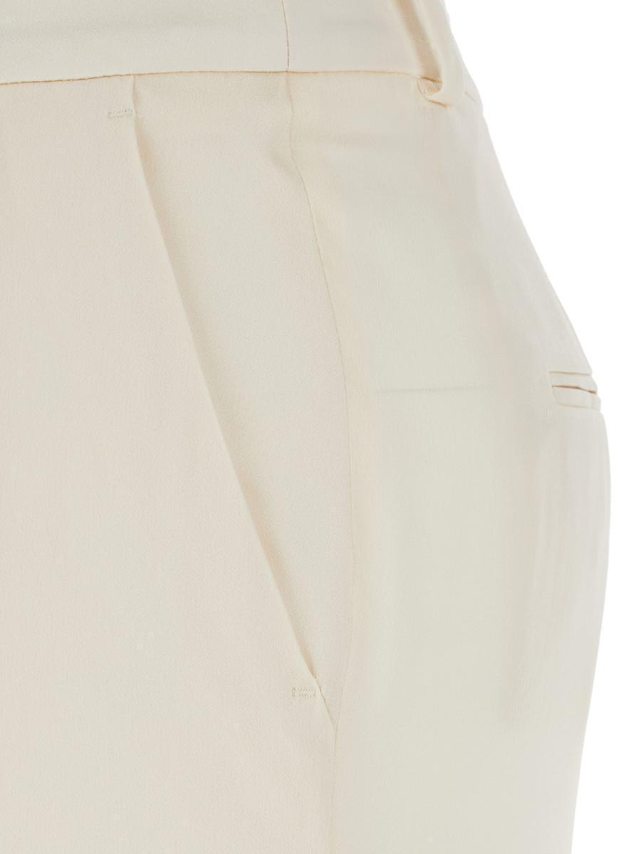 ALBERTA FERRETTI White Tailored Pants With High Waist  In Silk Blend Woman Product Image