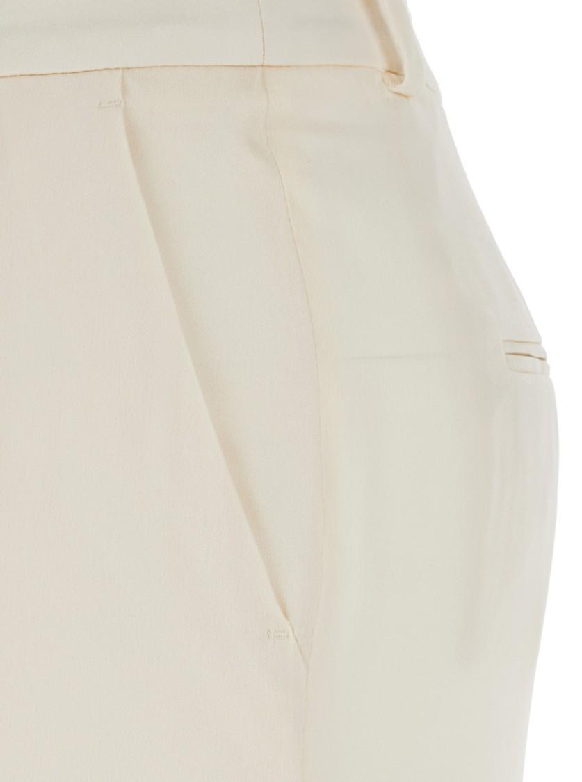 ALBERTA FERRETTI White Tailored Pants With High Waist  In Silk Blend Woman Product Image