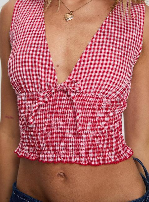 Mixing It Up Top Red / White Product Image