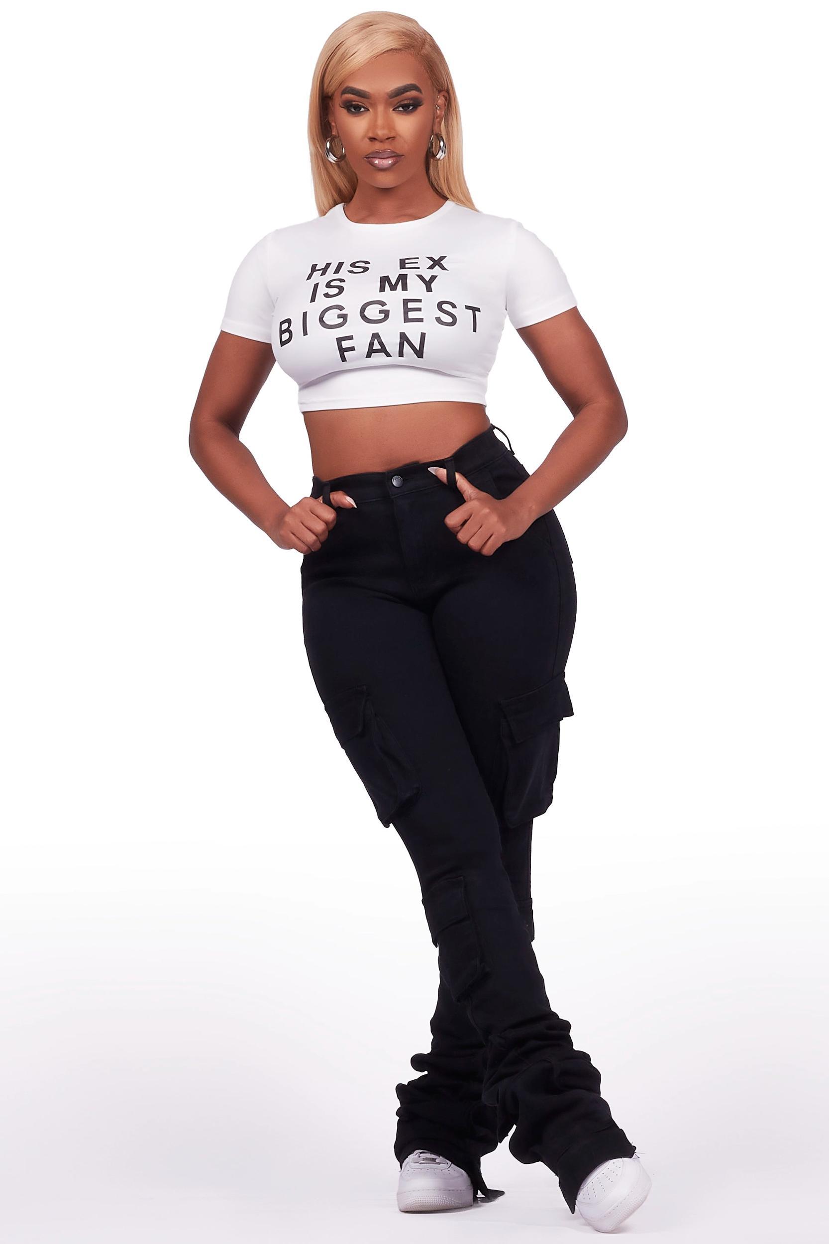Tyronia White Crop T-Shirt Female Product Image