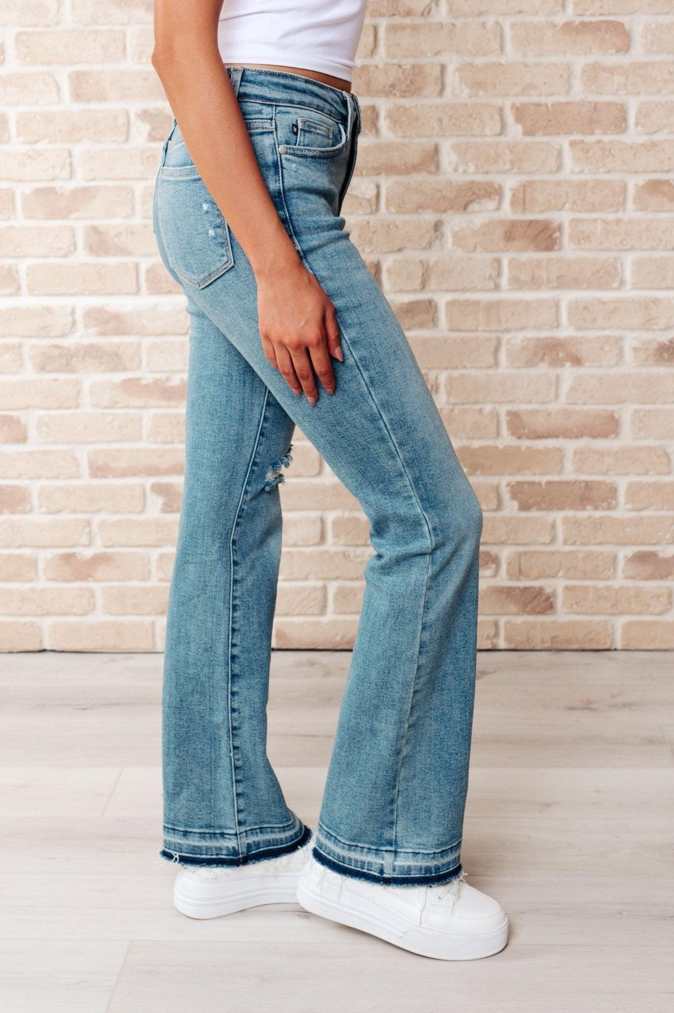 Bentli High Rise Side Tie Denim Skort in Black (Online Exclusive) Product Image