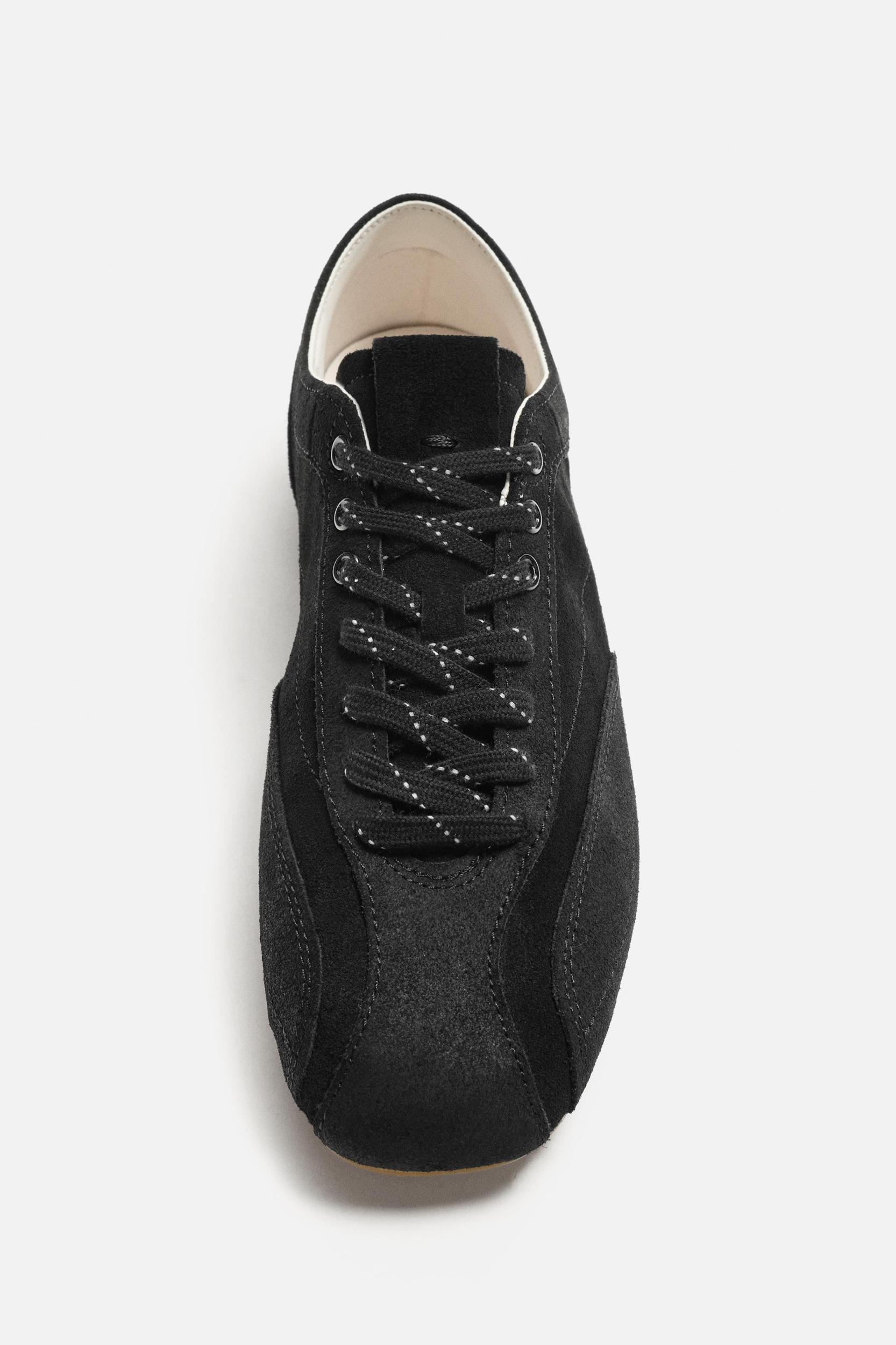 LEATHER RETRO STYLE SNEAKERS Product Image