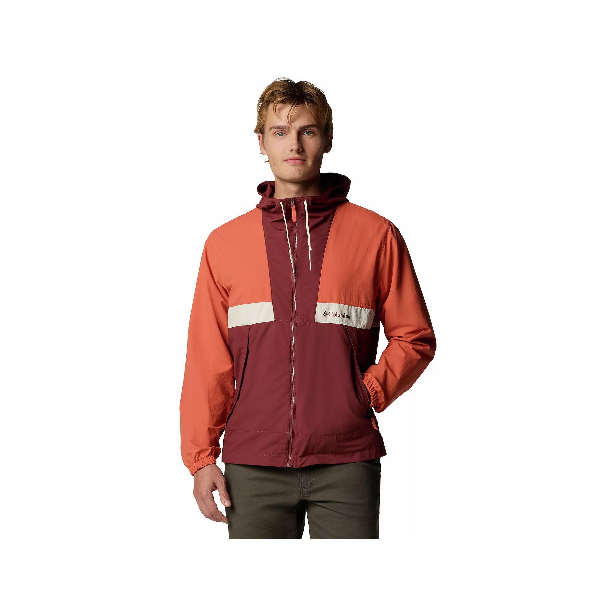 Men's Columbia Spire Valley Hooded Windbreaker, Size: XL, Tuscan Spice Product Image