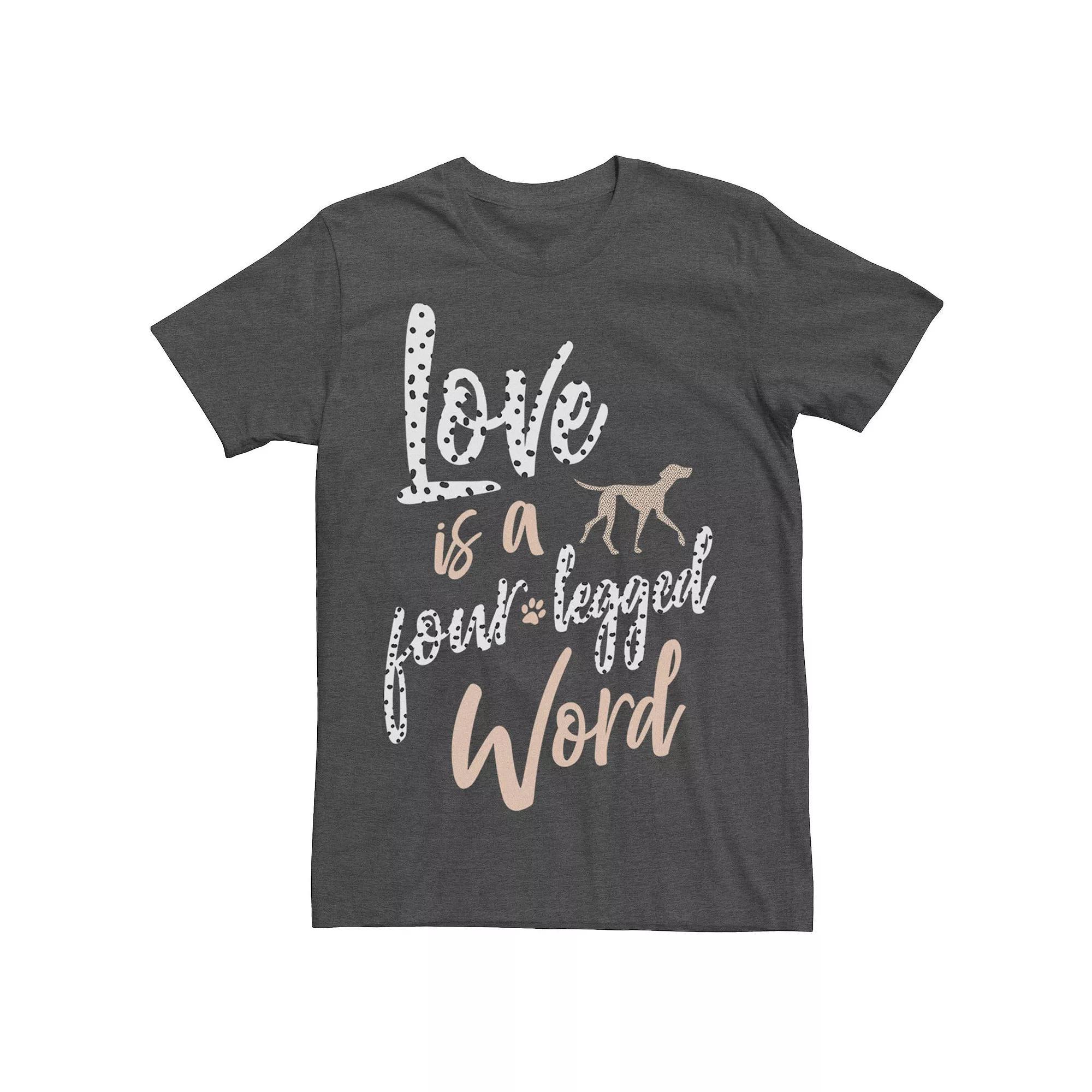 Disney's 101 Dalmatians Men's Love Is A Four Legged Word Tee, Size: XL, Grey Heather Product Image