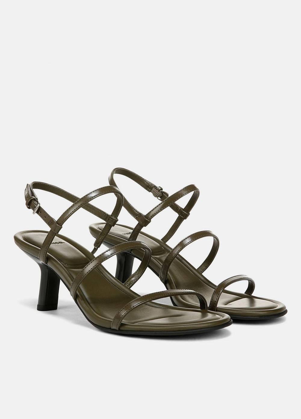 Womens Josie Leather Strappy Heeled Sandal, Militaire, Size 6.5 Vince Product Image