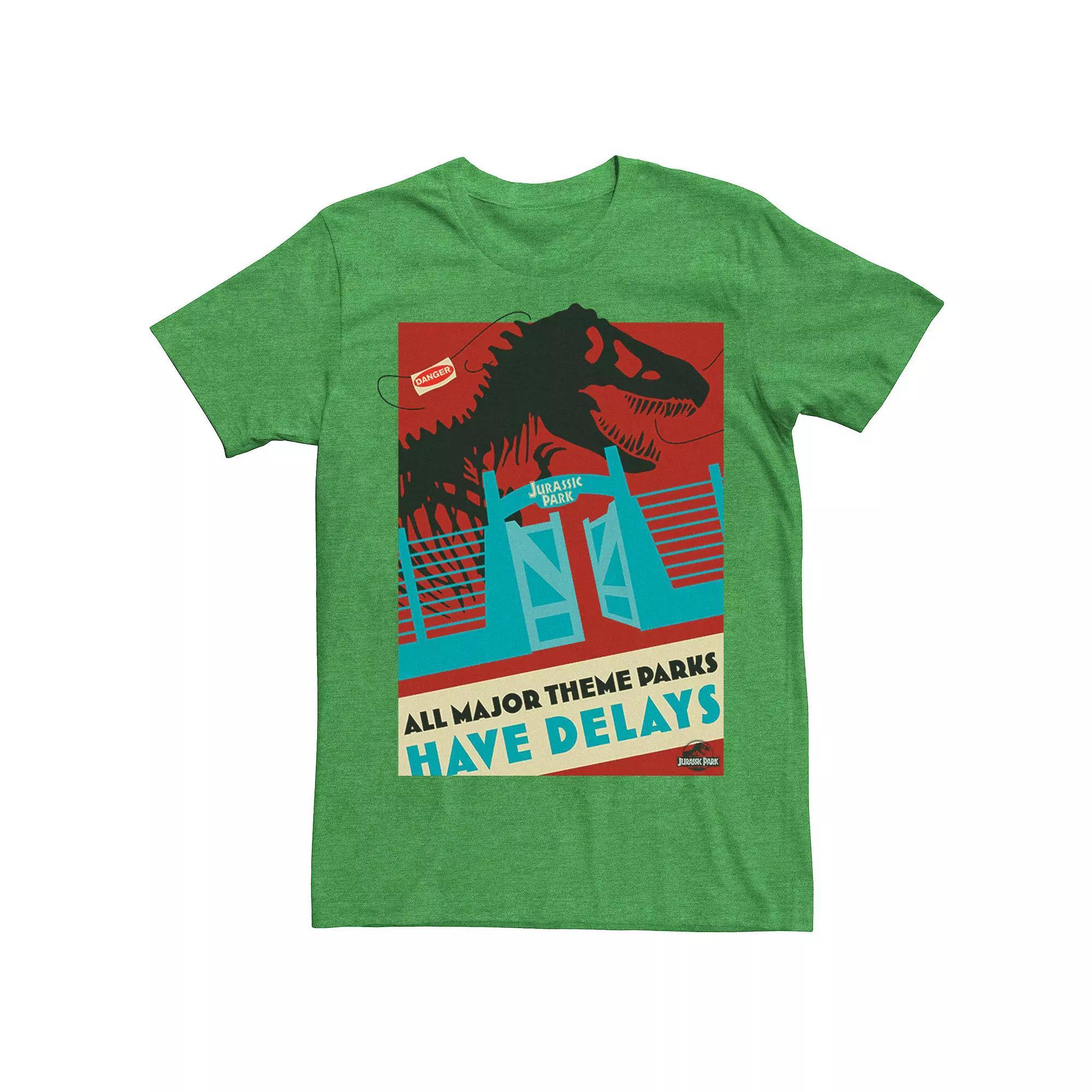 Men's Jurassic Park Delays Simple Gate Tee, Size: XL, Kelly Grey Product Image