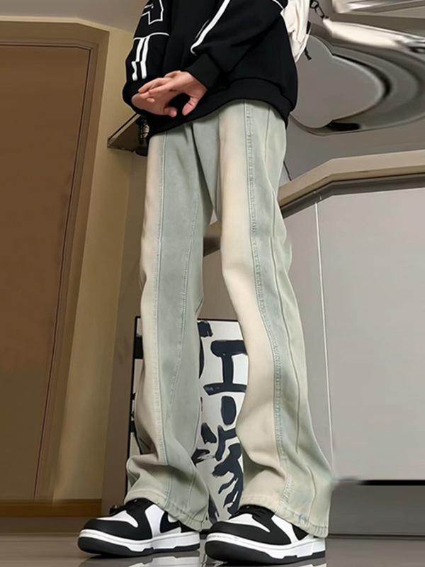 Gradient Slightly Raised High Street Design Loose Jeans Product Image