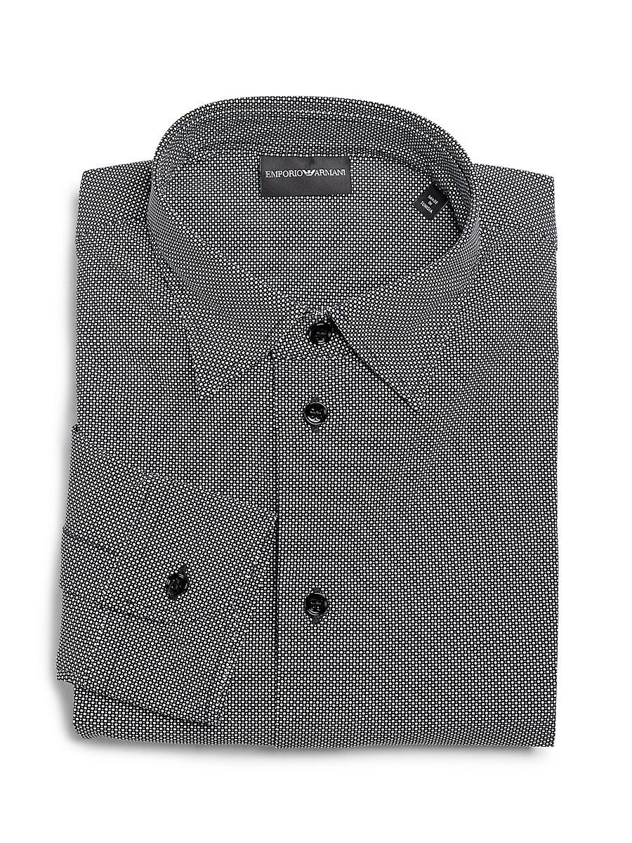 Mens Micro-Printed Jersey Button-Front Shirt Product Image