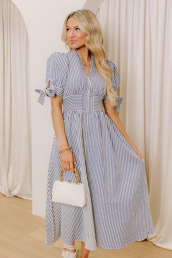 Pier My Way Stripe Midi Dress Product Image