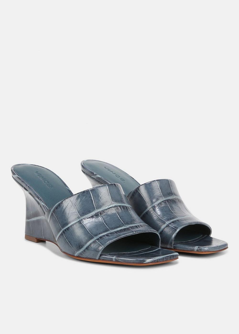 Womens Pia Leather Wedge Sandal, Plum Wine, Size 9.5 Vince Product Image