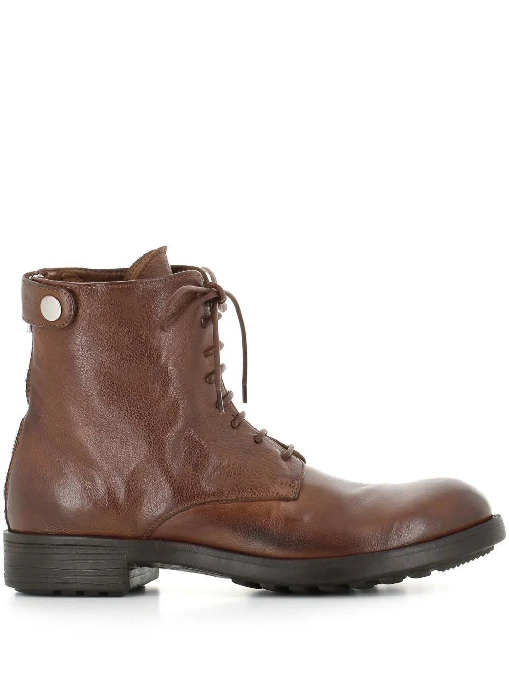 OFFICINE CREATIVE Leather Ankle Boots In Brown Product Image