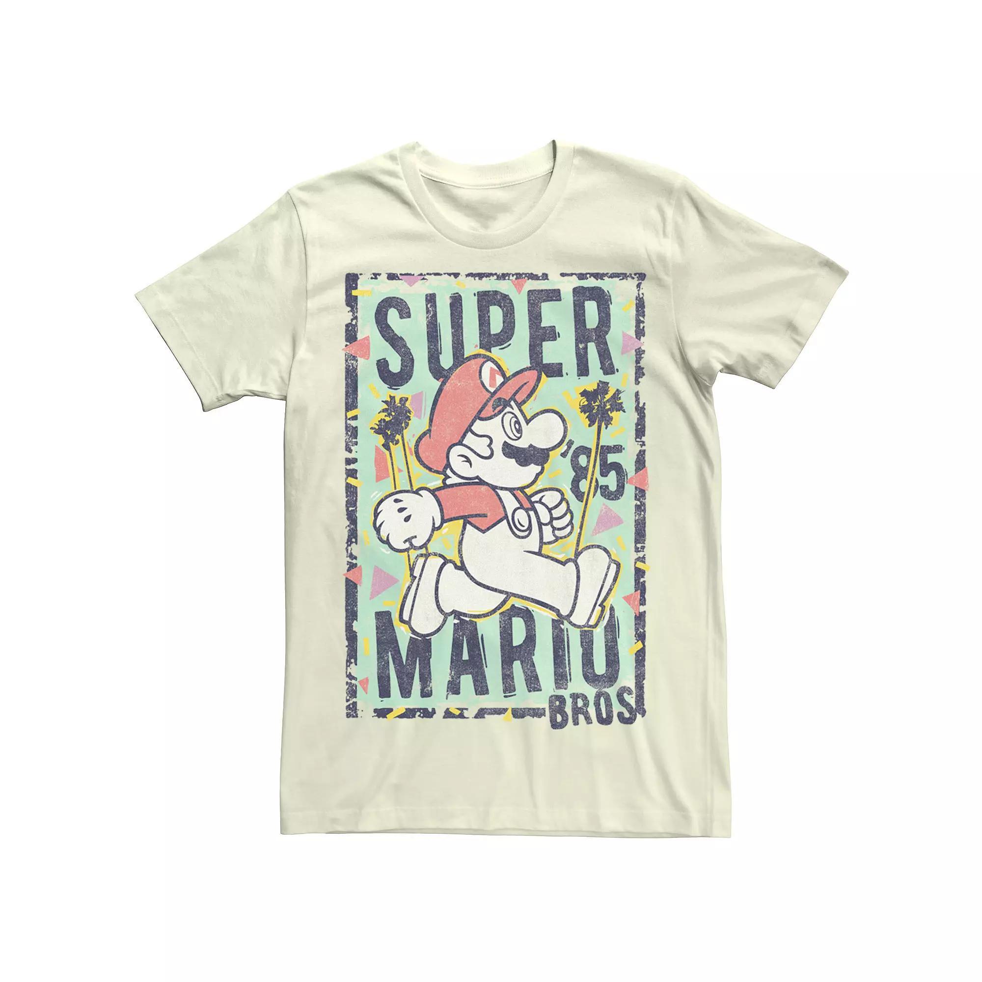 Men's Nintendo Super Mario '85 Flower Poster Tee, Size: XL, Grey Heather Product Image