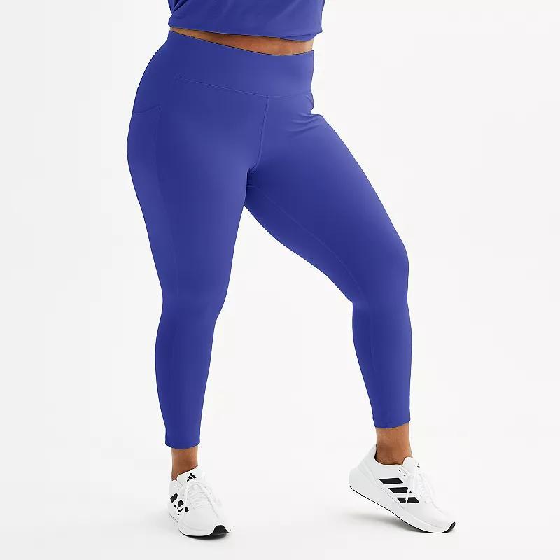 Plus Size Tek Gear® Ultrastretch High-Waisted Side Pocket 7/8 Leggings, Women's, Size: 1XL, Surely Red Product Image