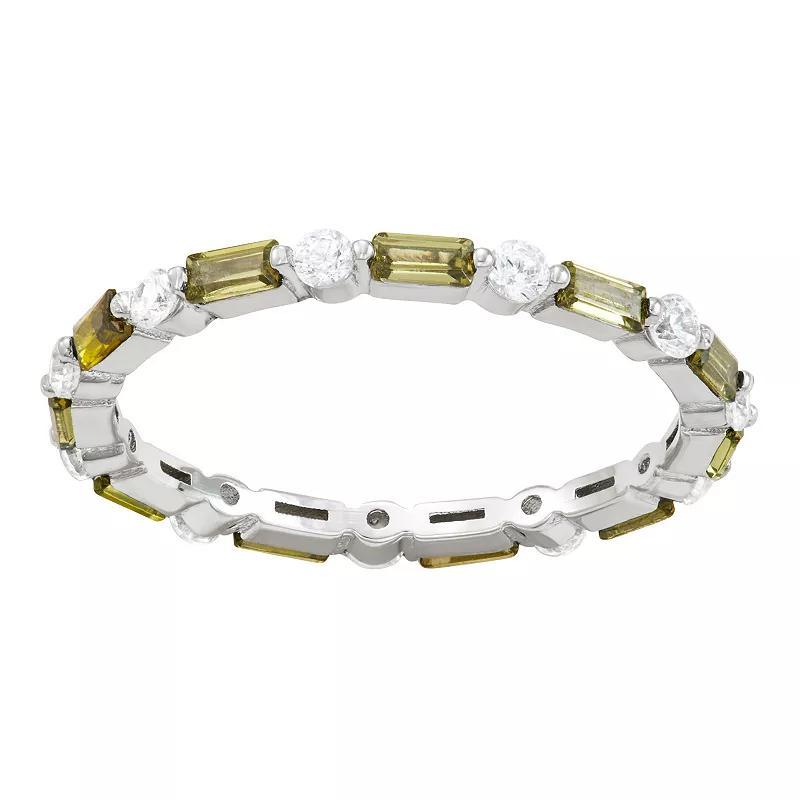 Contessa Di Capri Birthstone Eternity Ring, Women's, Size: 7, Sterling August Product Image