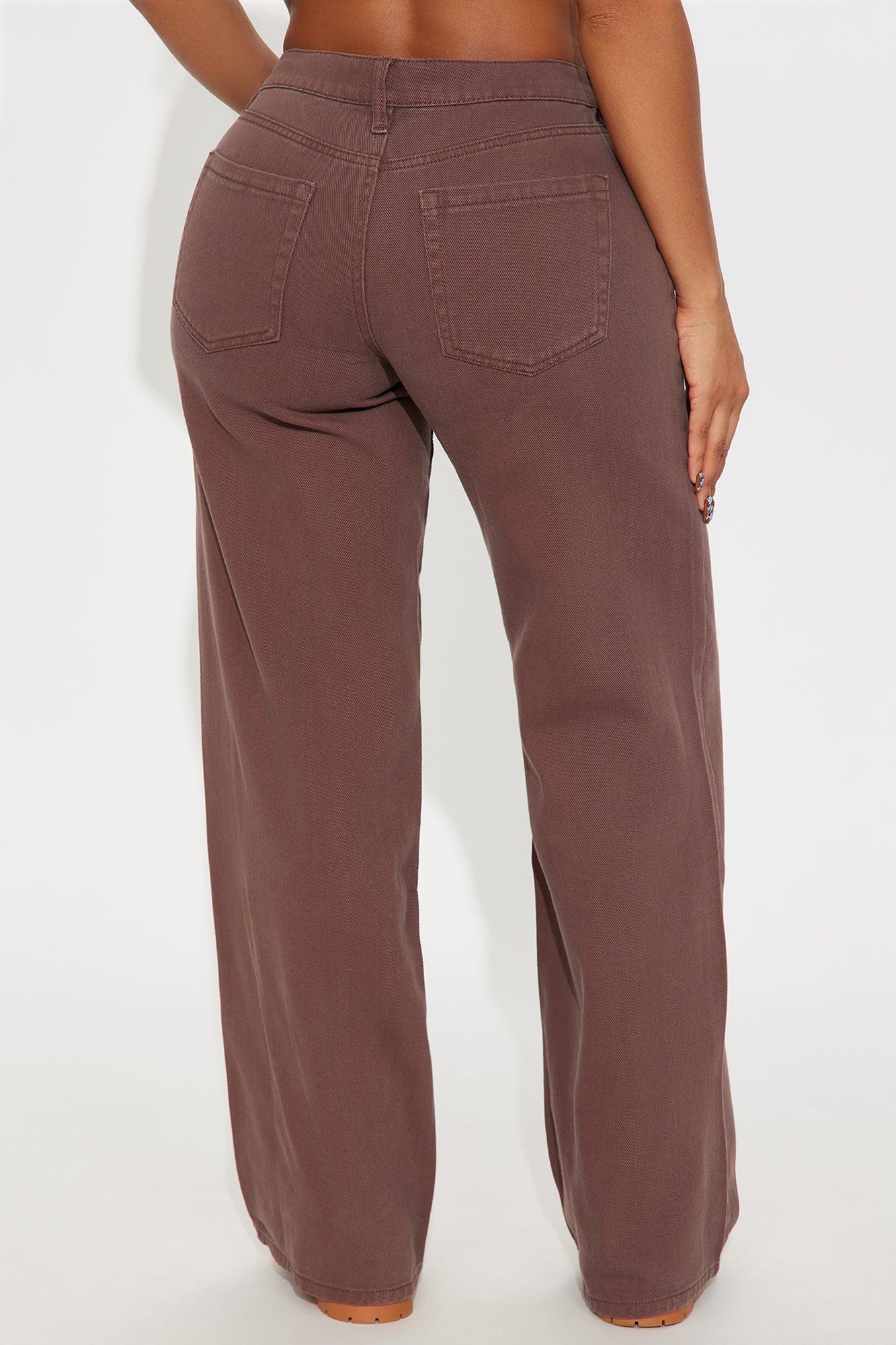 Southside Low Rise Wide Leg Jean - Brown Product Image