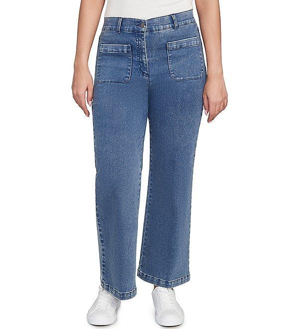 Ruby Rd. Soft Terry Wide Leg Relaxed Ankle Denim Jeans Product Image