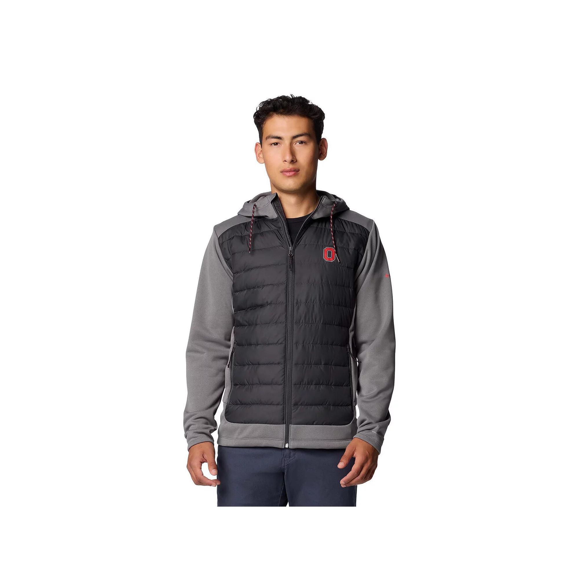 Men's Columbia  Charcoal/Gray Ohio State Buckeyes Out-Shield Hybrid Full-Zip Hoodie Jacket, Size: Medium Product Image