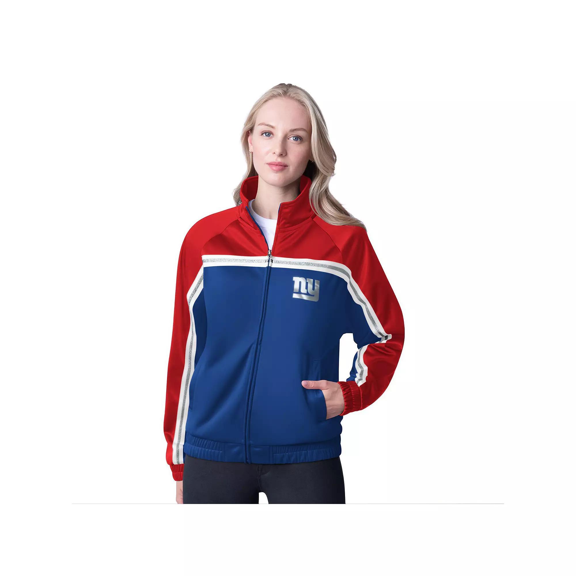 Women's G-III 4Her by Carl Banks Royal New York Giants Post Game Full-Zip Track Jacket, Size: 2XL, Blue Product Image