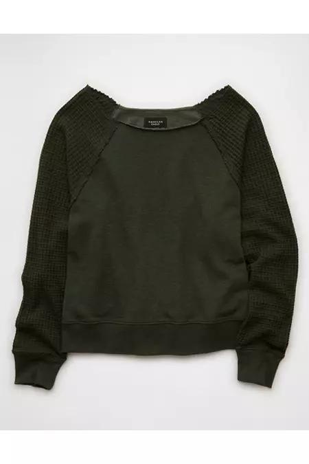 AE Mixed Knit Sweatshirt Women's Product Image