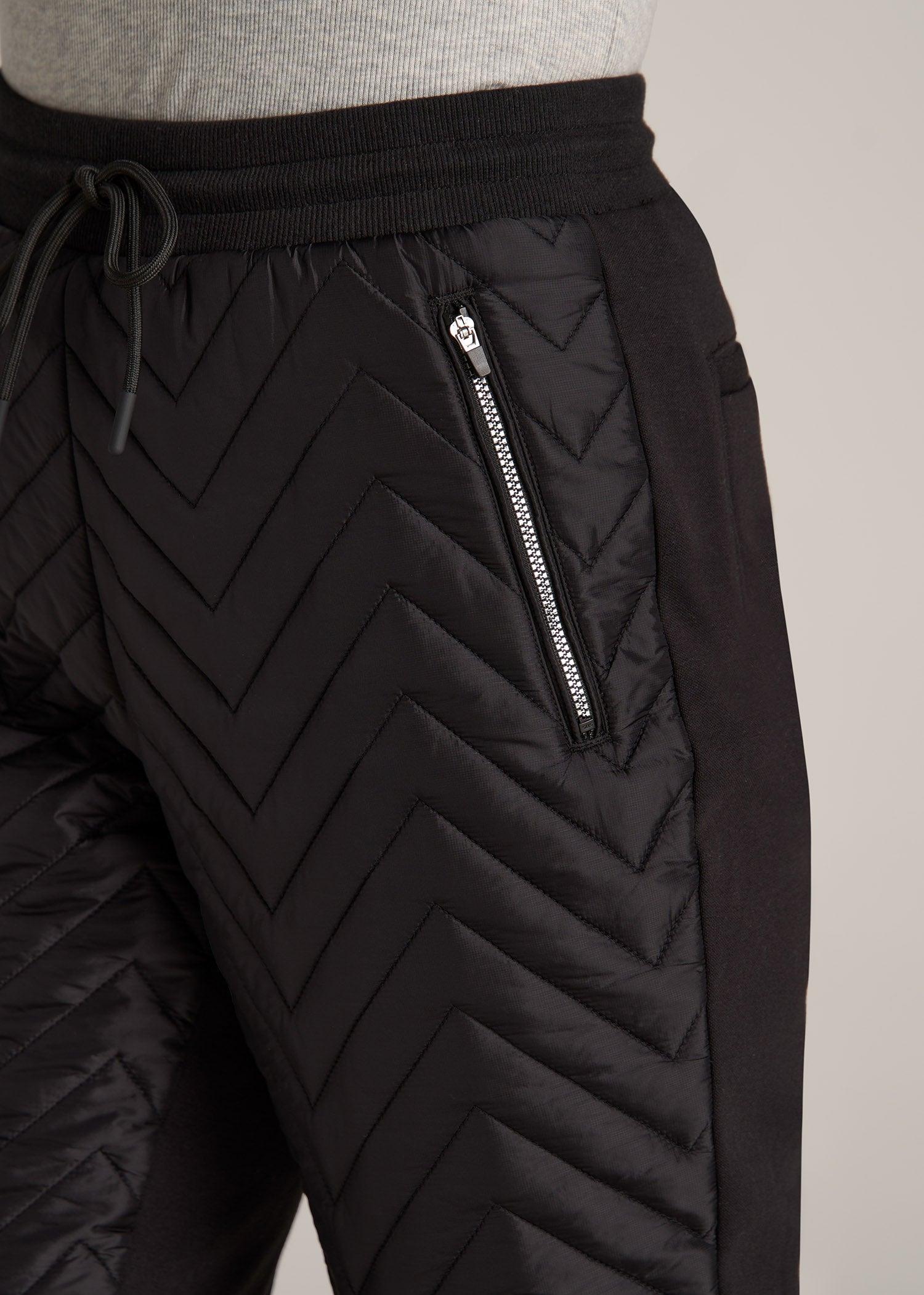 Quilted Joggers for Tall Women in Black Product Image
