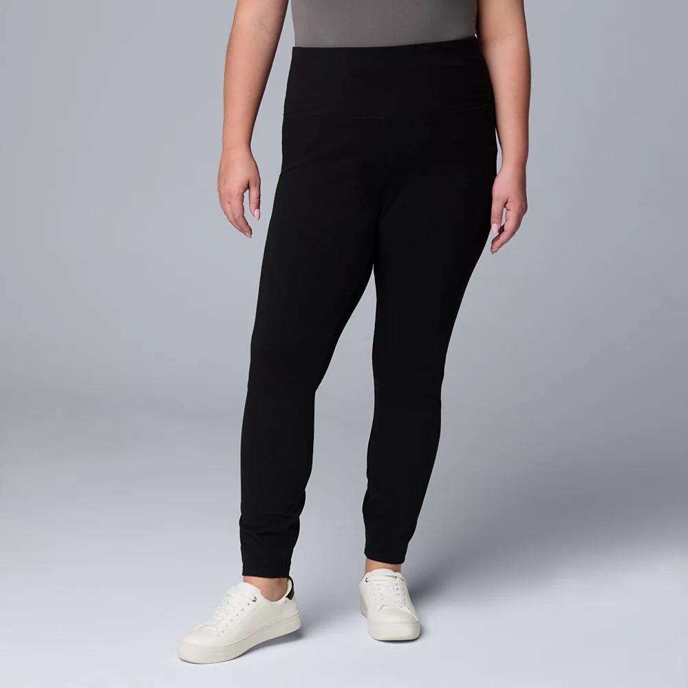 Plus Size Simply Vera Vera Wang Live-In High Rise Shaping Leggings, Women's, Size: 1XL, Black Product Image