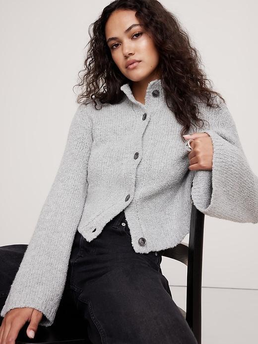 Merino-Blend Flare-Sleeve Cardigan Product Image