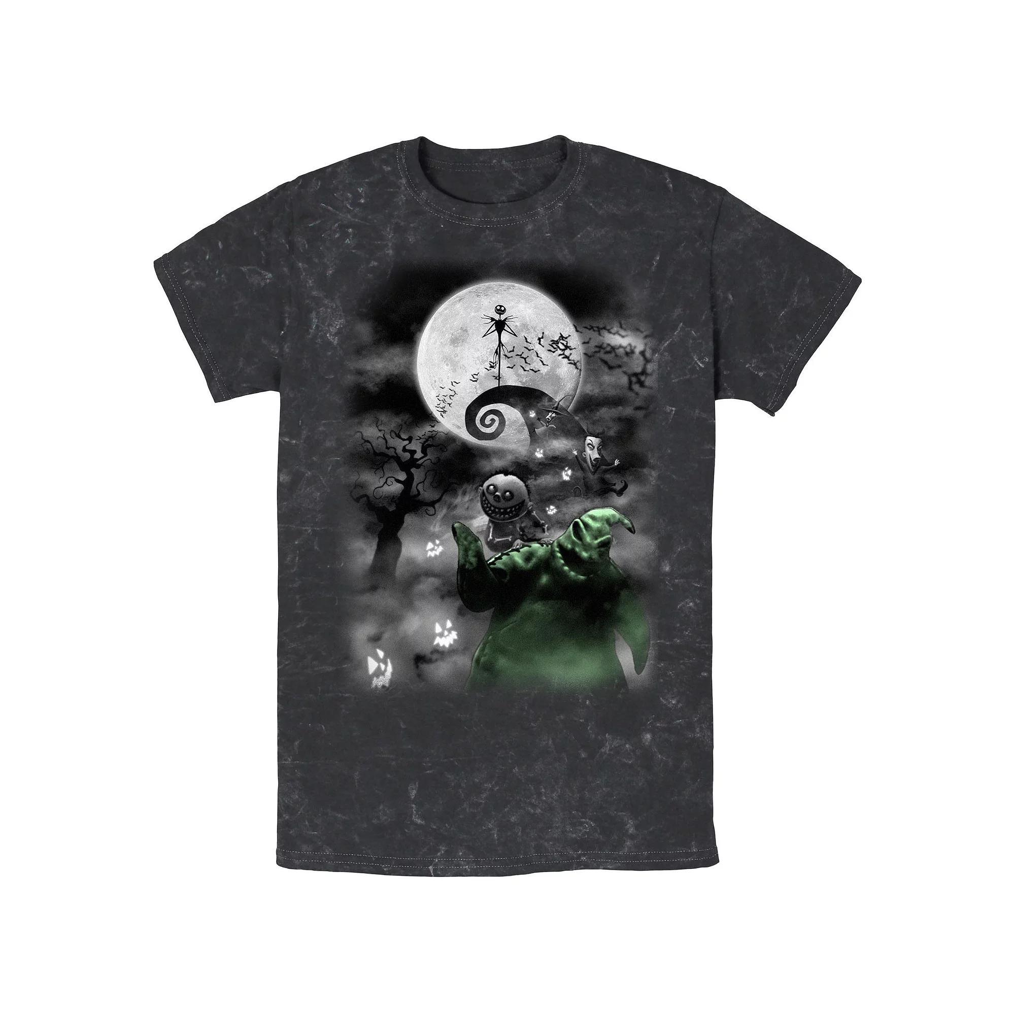 Disney's The Nightmare Before Christmas Scary Night Mineral Wash Men's Graphic Tee, Size: Small, Black Product Image