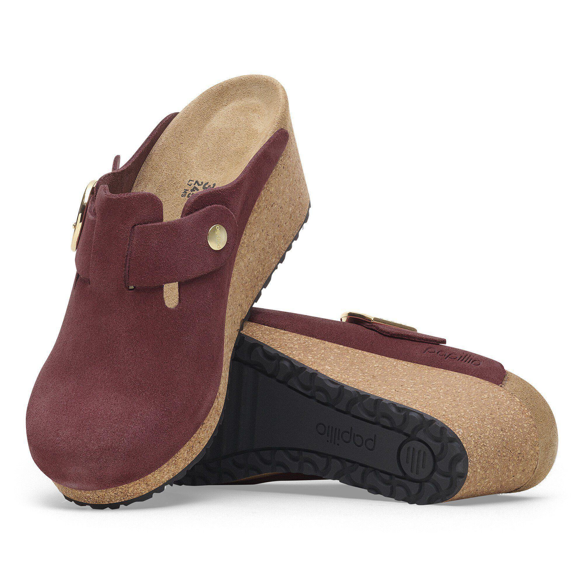 Fanny Ring-Buckle Suede Leather Berry Crush Product Image