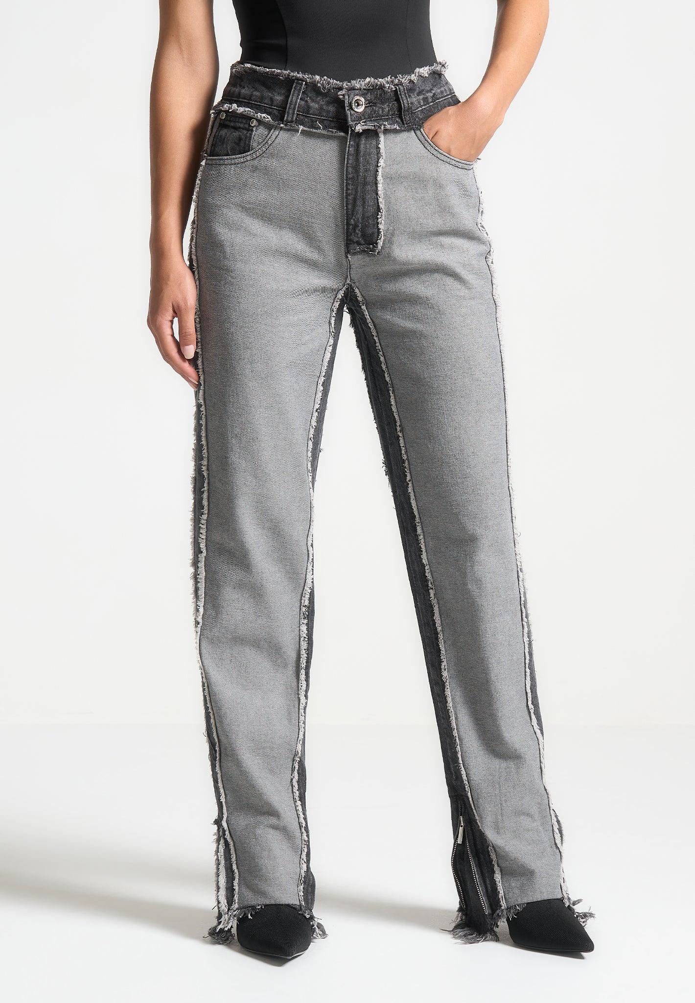 Distressed Mom Jeans - Black Washed Female Product Image