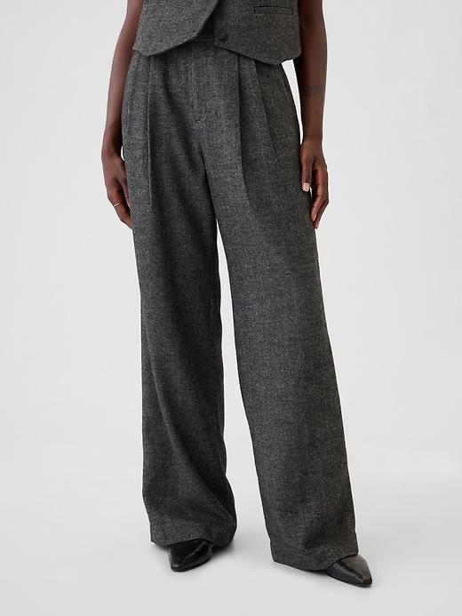 365 High Rise Brushed Twill Pleated Trousers Product Image
