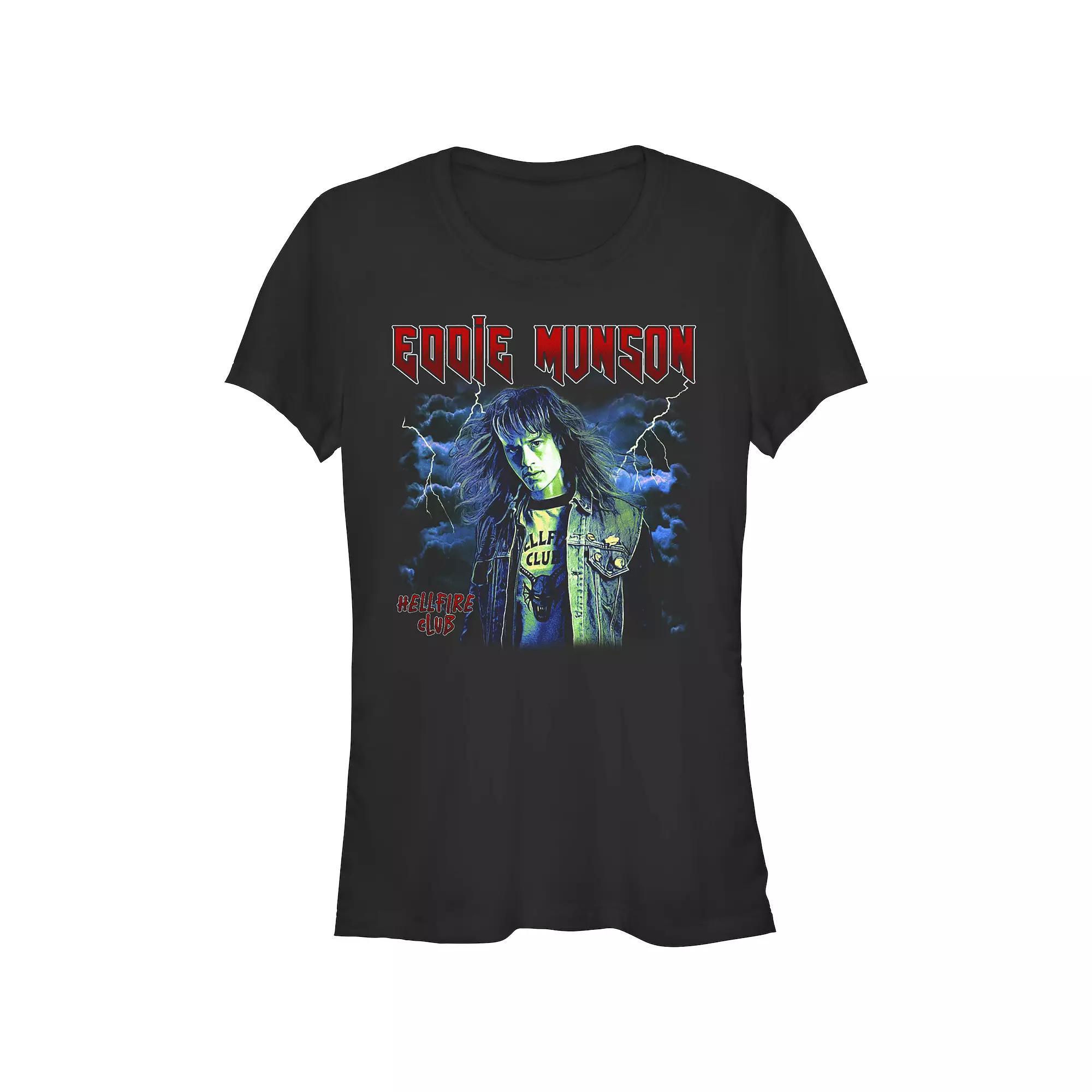 Juniors' Stranger Things Eddie Munson Thunder Fitted Graphic Tee, Girl's, Size: Large, Black Product Image