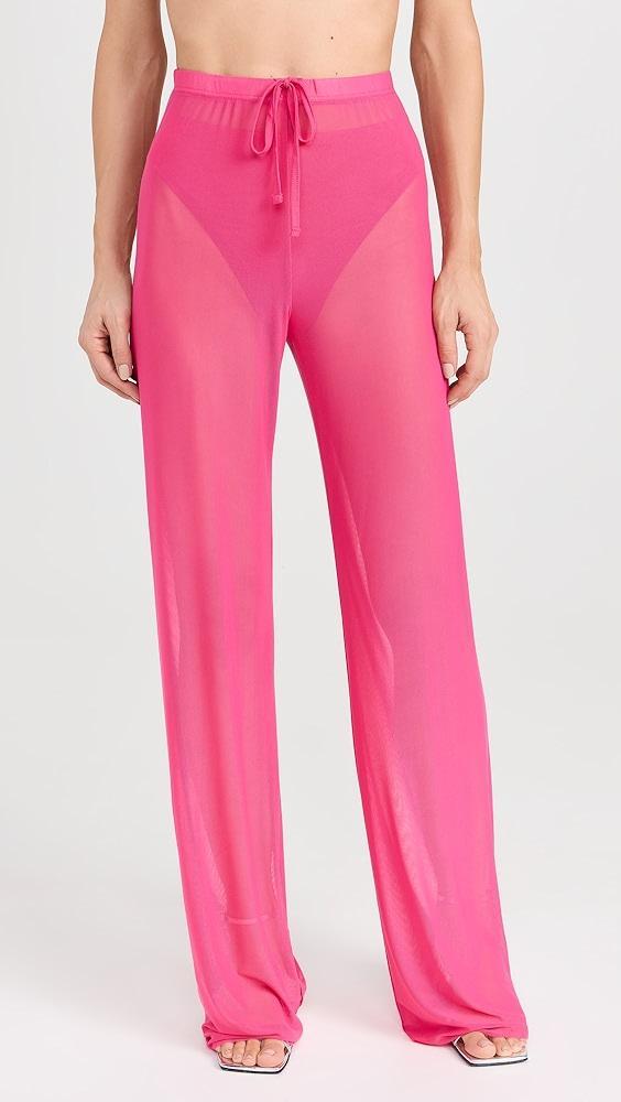Good American Gauze Mesh Wide Leg Pants | Shopbop Product Image