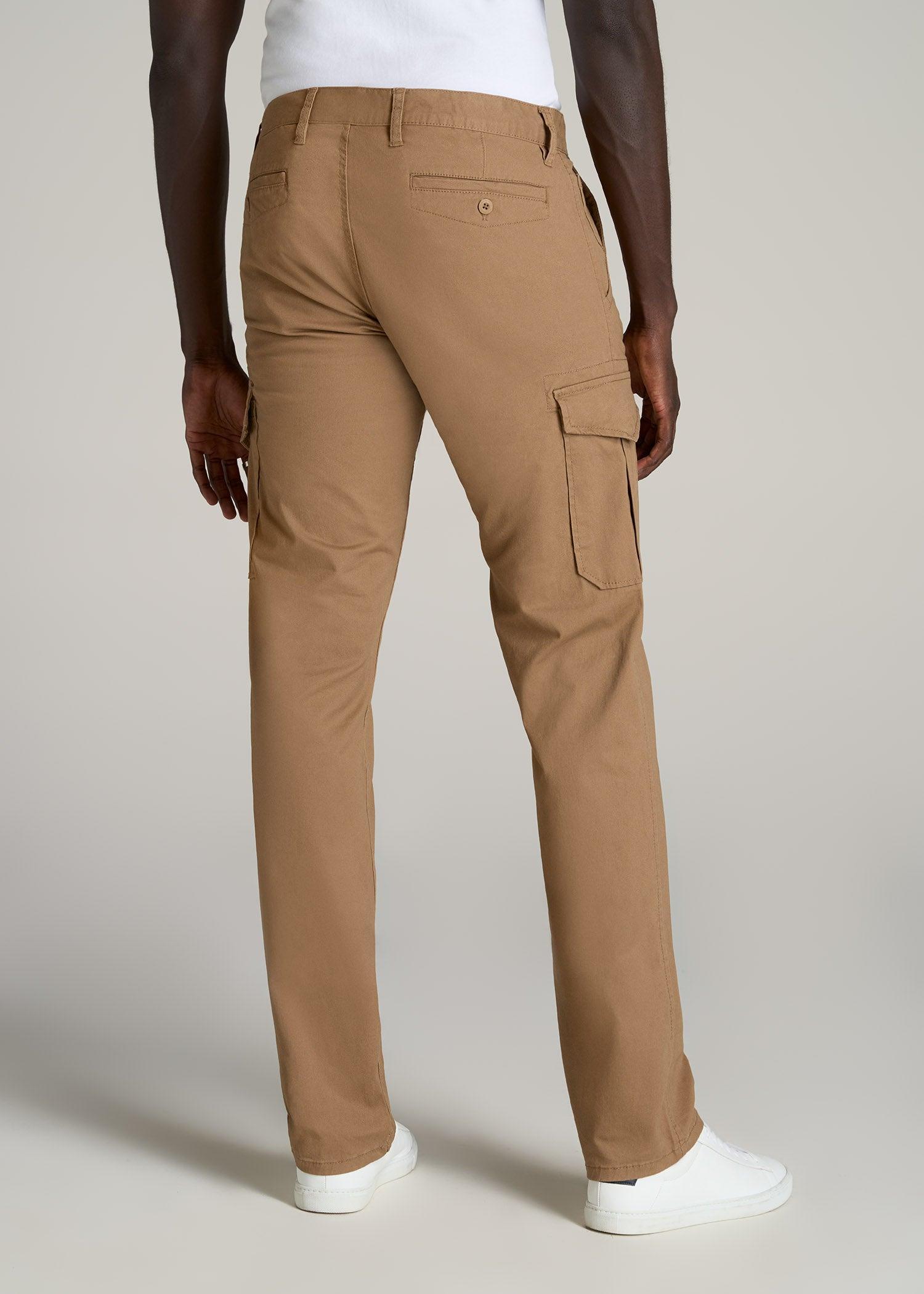 Stretch Twill SLIM-FIT Cargo Pants for Tall Men in Russet Brown Product Image
