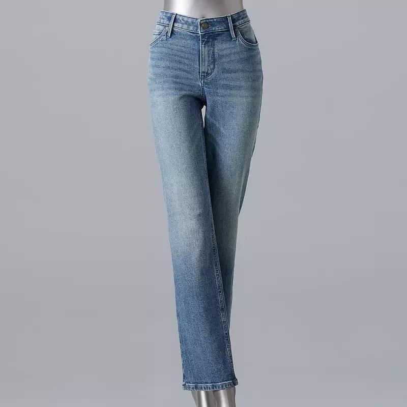 Women's Simply Vera Vera Wang Slim Straight Leg Jeans, Size: 0, Blue Product Image